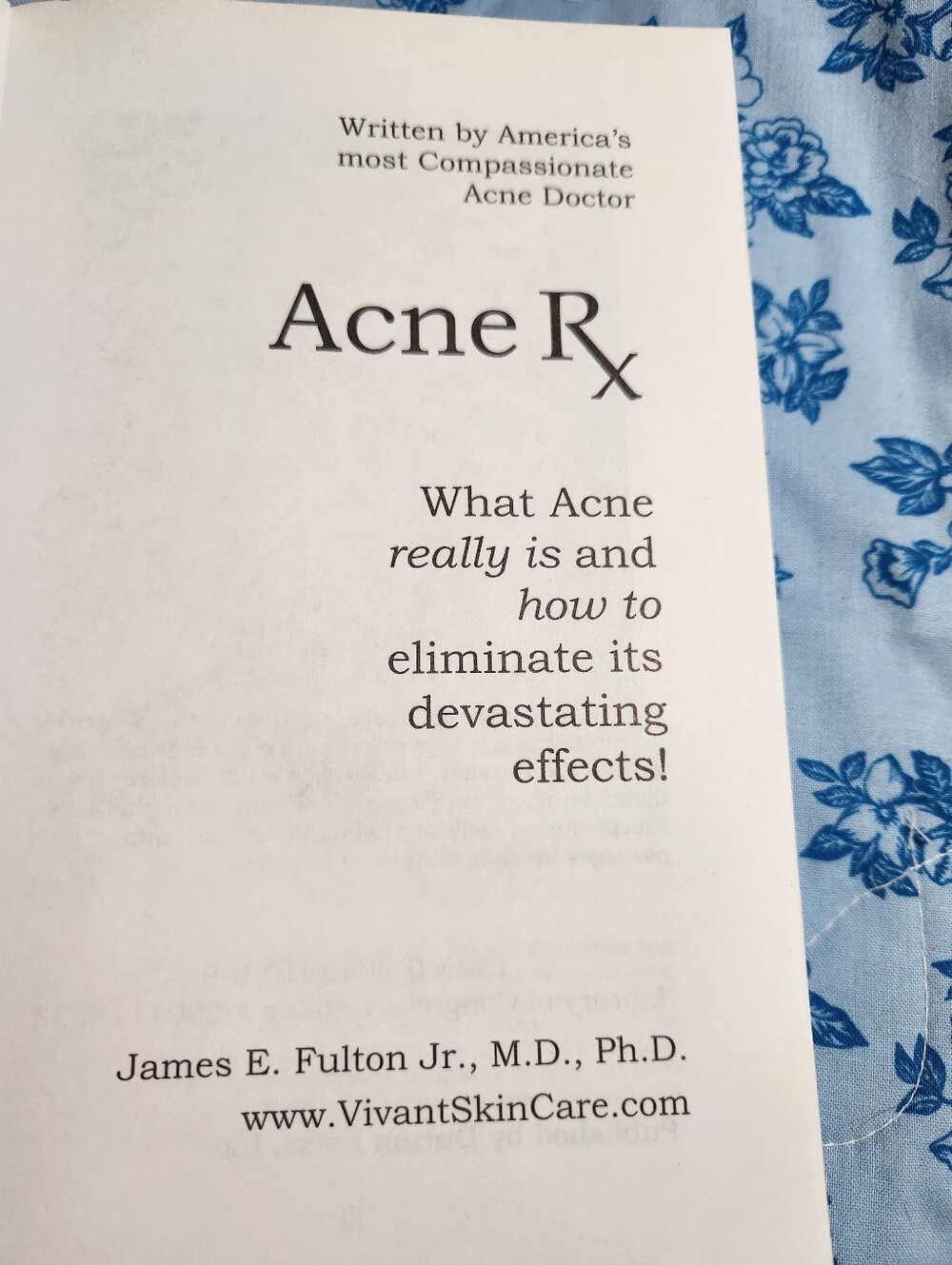 Acne RX Book By Dr. James Fulton - Picture 2 of 5